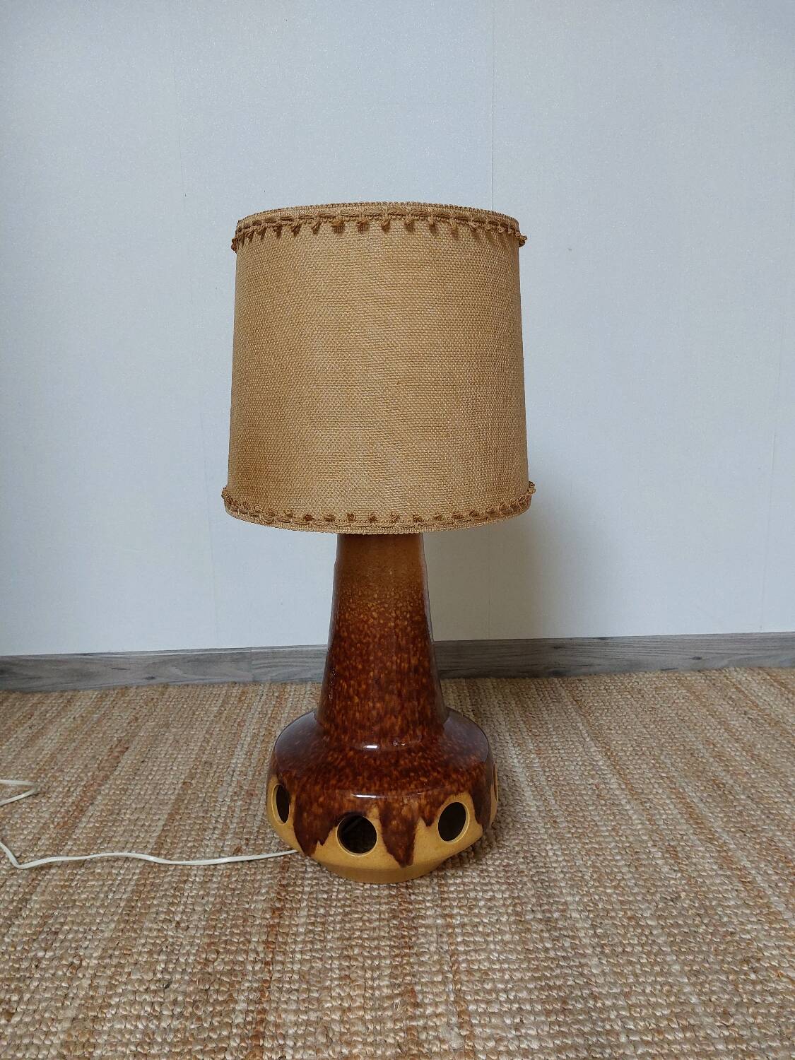 Fat lava ceramic floor lamp by Baudin