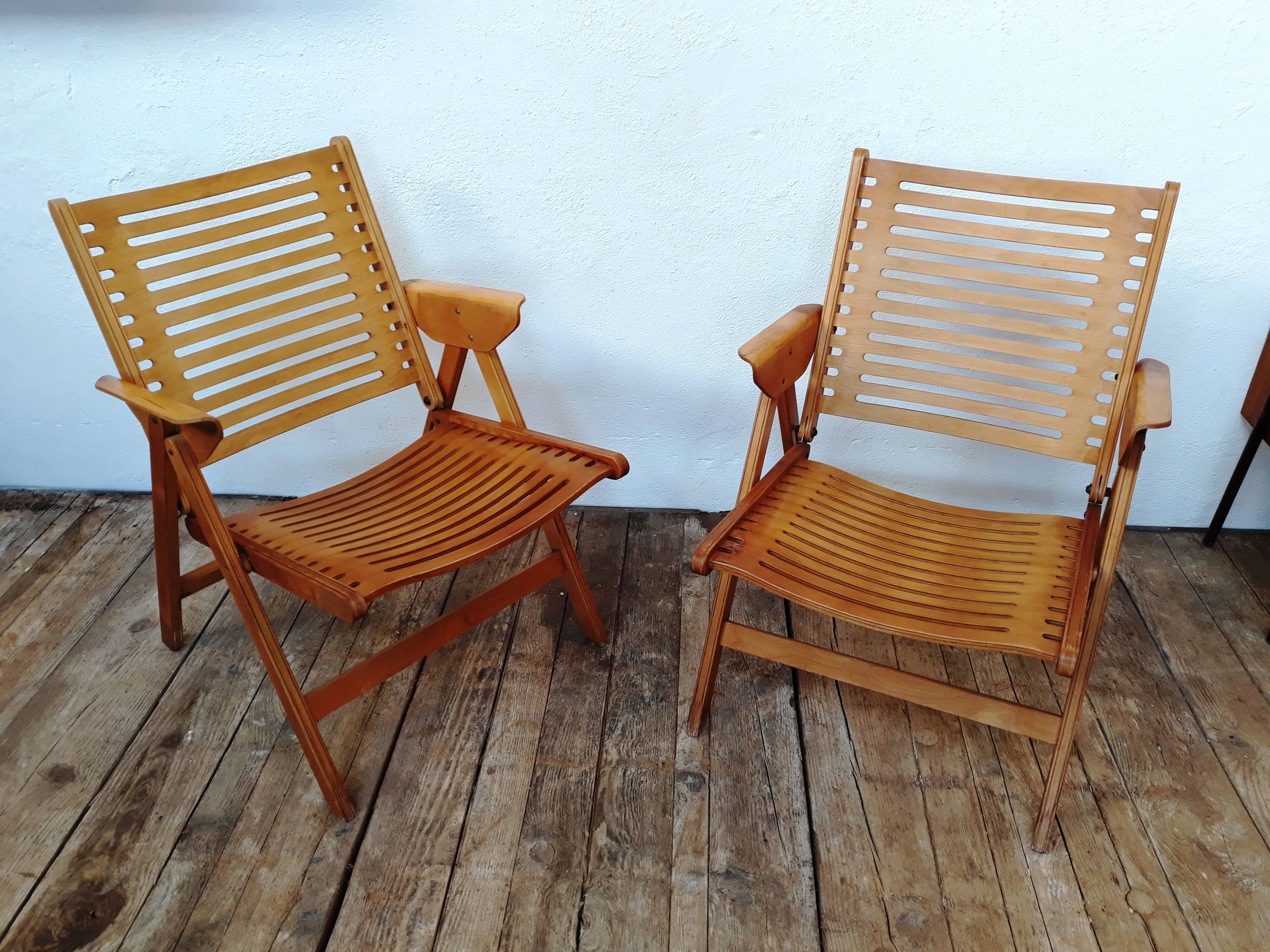2 folding chairs vintage Rex lounge by Niko Kralj design