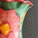 Vintage Floral Ceramic Vase - Large Barbotine Vase with Pink Flowers
