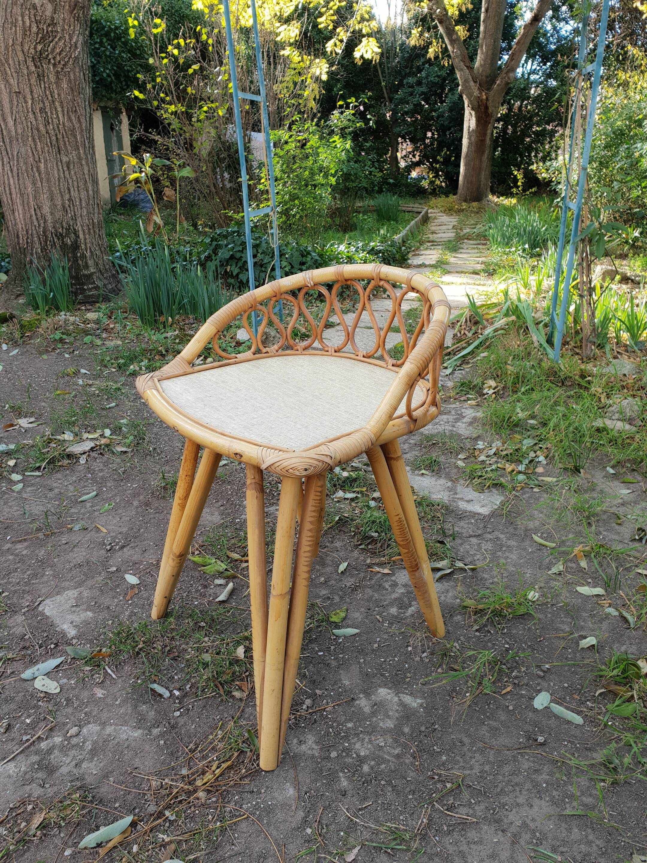Pair of bedside rattan 1970