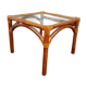 Vintage smoked glass wicker tray coffee table