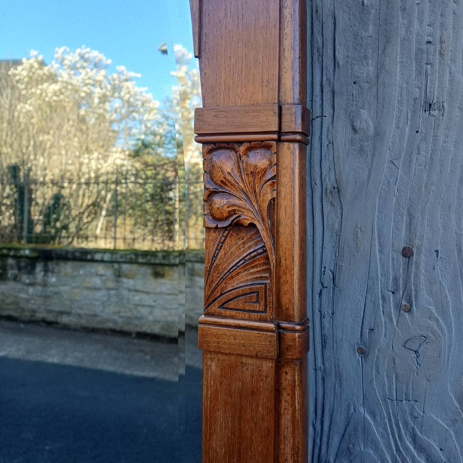 Large antique mirror from the Art Nouveau period.
