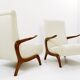 Paire de fauteuils des années 1960 en bouclette blanche