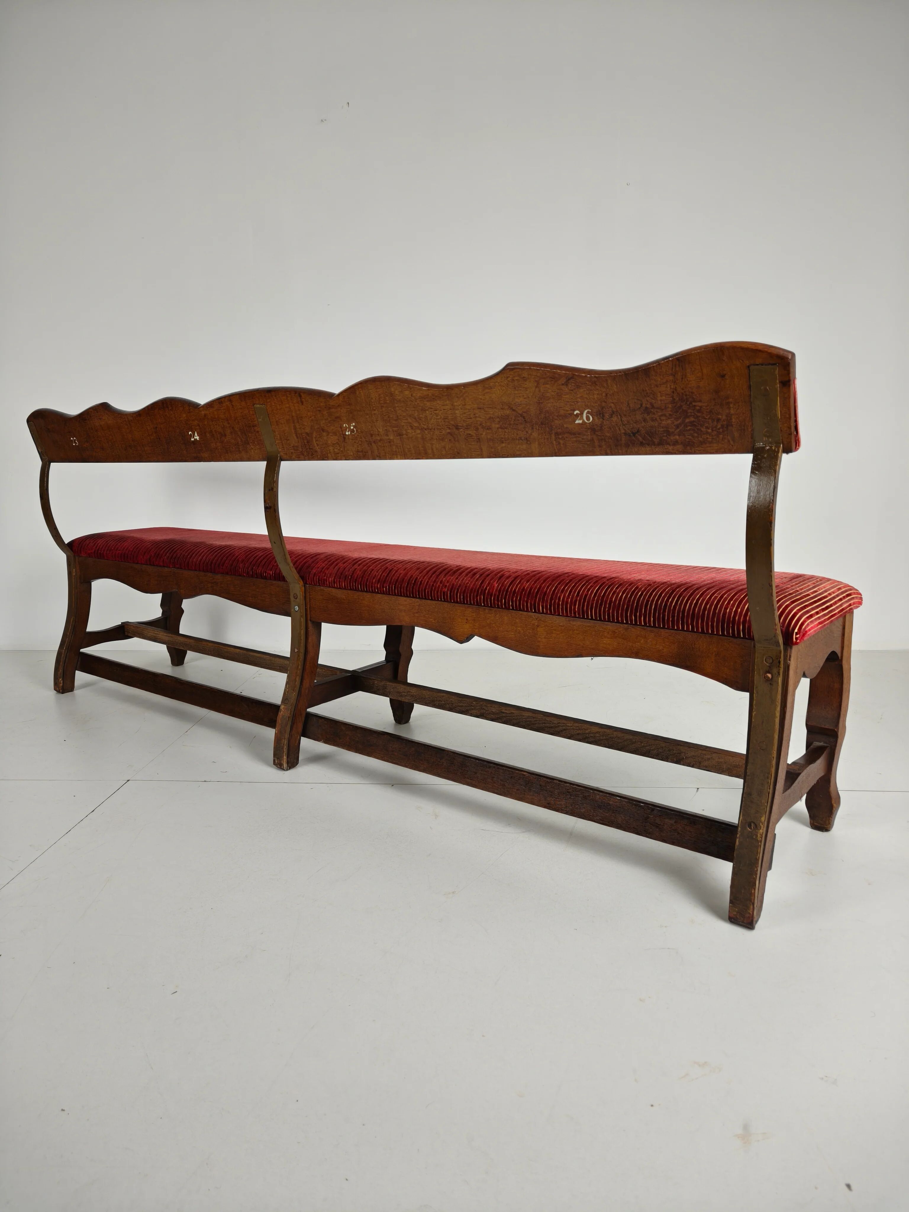 Unique early 20th century oak hall / dining bench