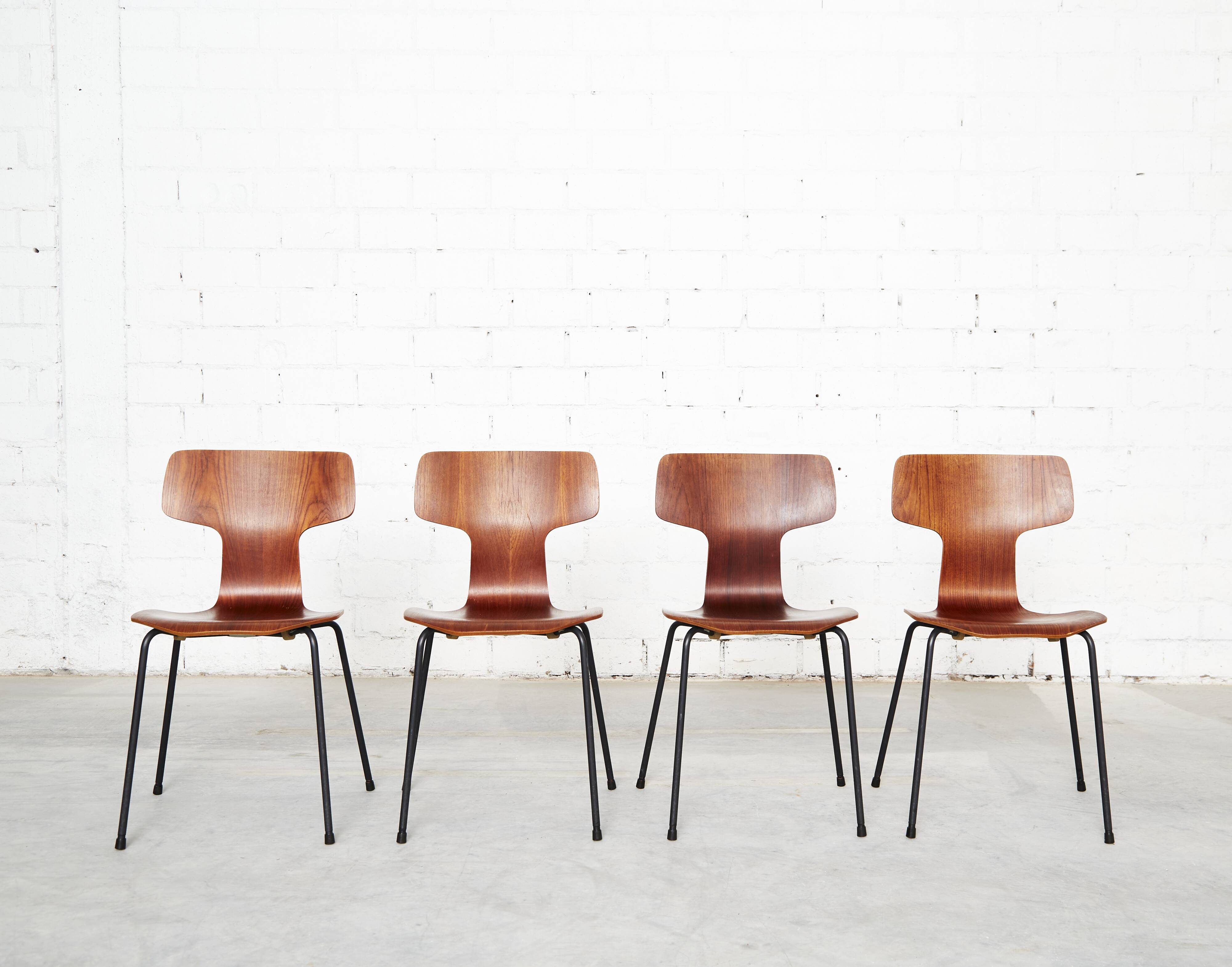 Chaise Hammer 3103 d'Arne Jacobsen pour Fritz Hansen I Ensemble de quatre