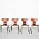 Chaise Hammer 3103 d'Arne Jacobsen pour Fritz Hansen I Ensemble de quatre