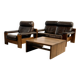 Leather sofa set model 757 by Harry de Groot for Leolux, set of 3.