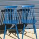 2 blue Tapiovaara style chairs