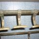 Vintage wall coat rack with shelf and 8 sliding pads