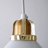 1950s Scandinavian pendant lamp in glass and brass