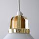 1950s Scandinavian pendant lamp in glass and brass