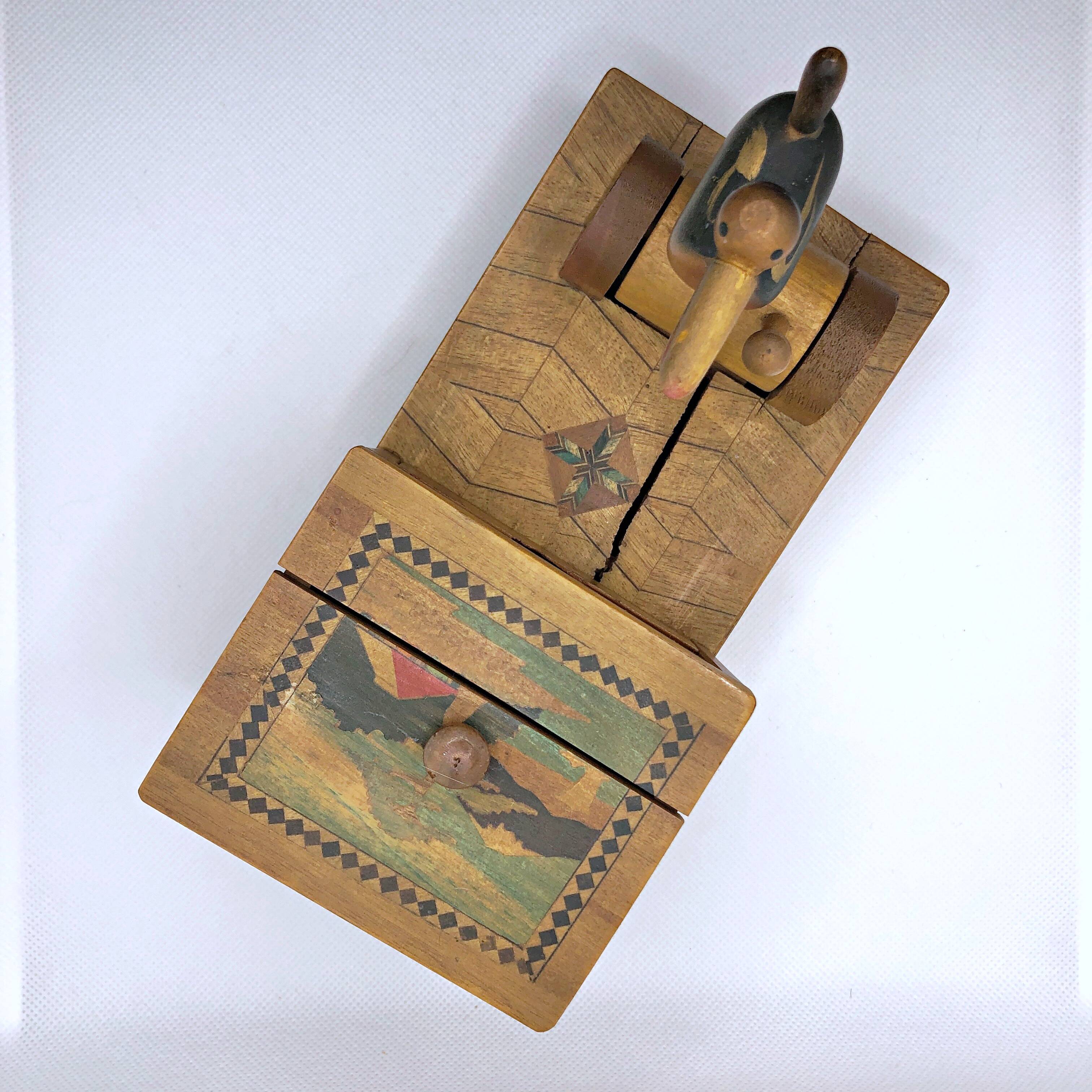 Cigarette dispenser inlaid wood Retro 30/40