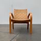 Vintage Scandinavian wooden armchair set