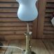 Lamp candlestick brass Tulip frosted glass bluish dp 1222101