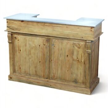 Industrial Bar Counter Solid Pine And Metal Léon 140cm