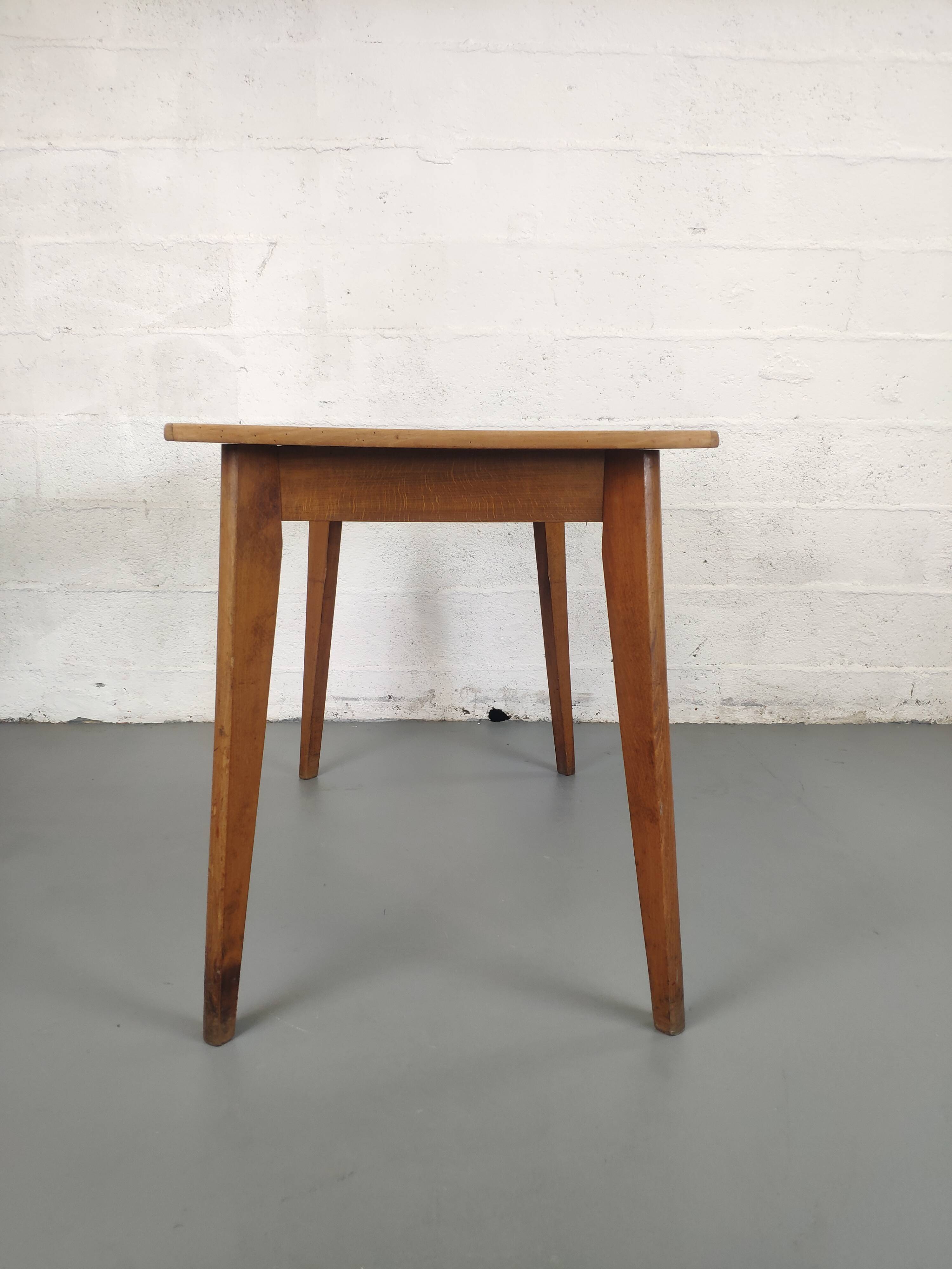 Vintage bistro table rectangular compass feet