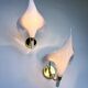 Pair of Italian hand blown Murano glass calla lily wall lights by Franco Luce, 1970s