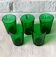 5 glasses 15 cl Retro emerald green tempered glass France