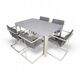 4 x Pierre Mazairac & Karel Boonzaaijer, Hennie de Jong int, grey fabric, white steel, 1970s