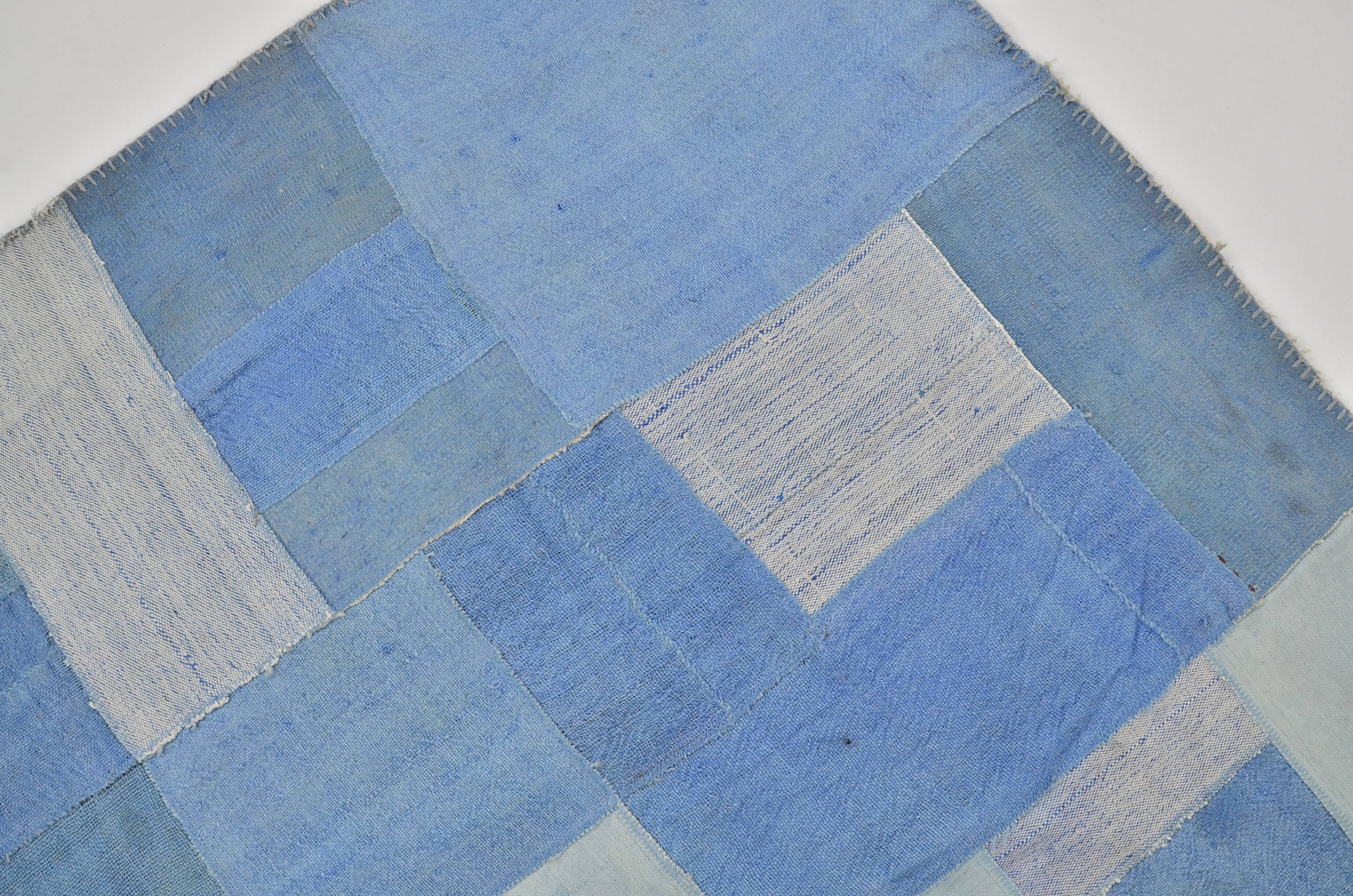 Blue Vintage Turkish Antique Kilim Rug sku 3025
