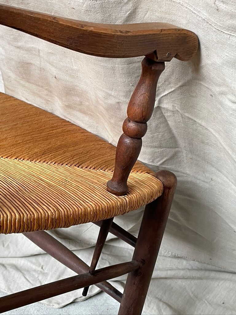 Pair of straw armchairs