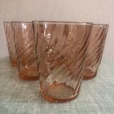 Set of 6 Arcoroc glasses from Luminarc rosaline model