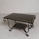 Table basse vintage avec 2 plateaux en verre avec impression des années 50