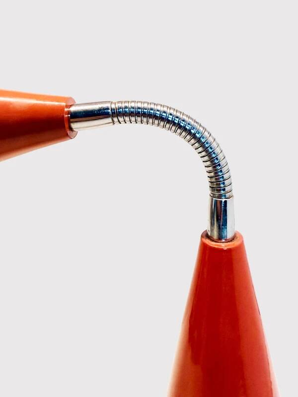 80's style table lamp Max Bill, Egoluce, vintage brown-red.