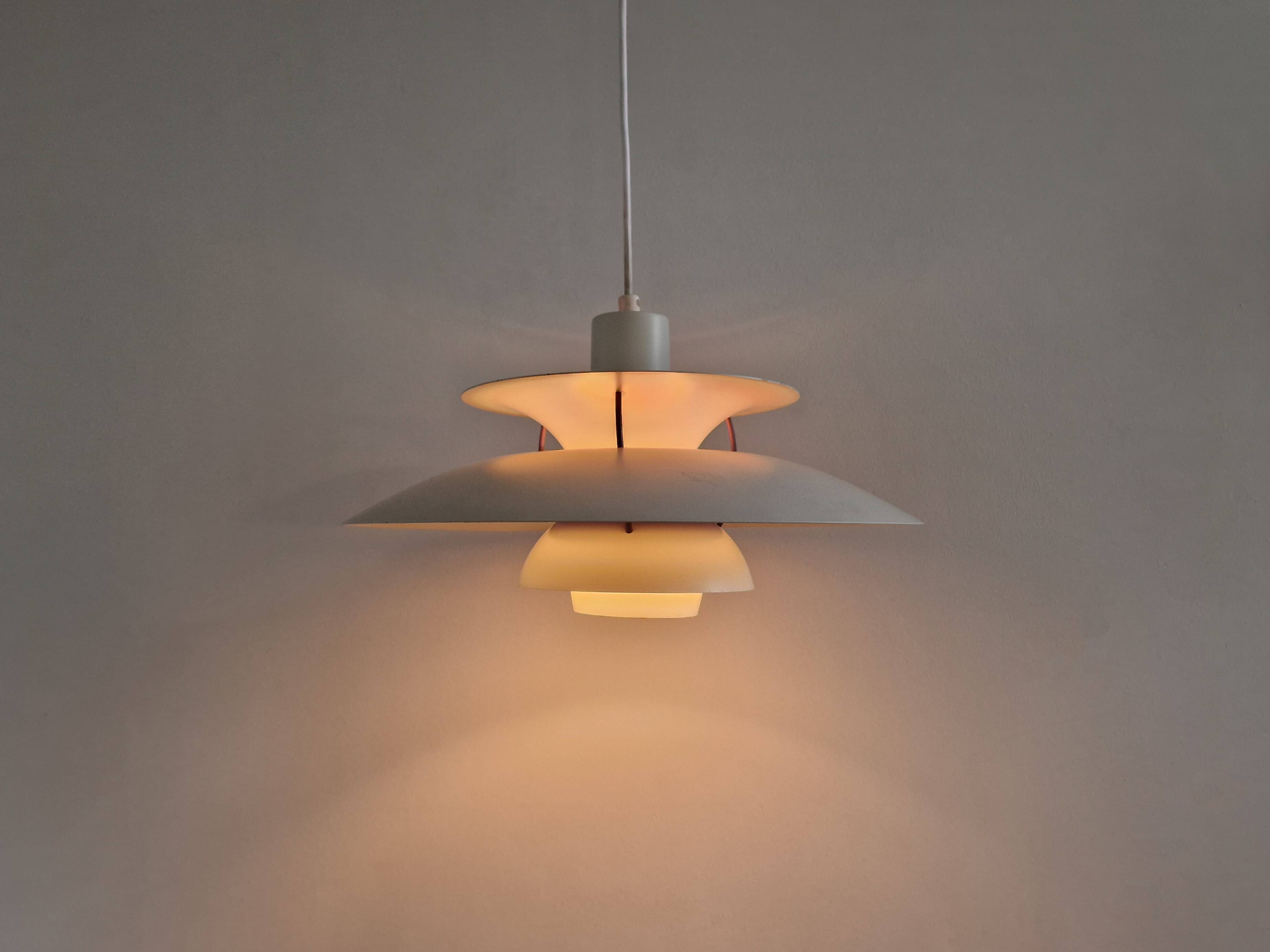 White PH5 pendant light by Poul Henningsen for Louis Poulsen, Denmark