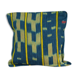 Housse de coussin en tissu baoulé bleu