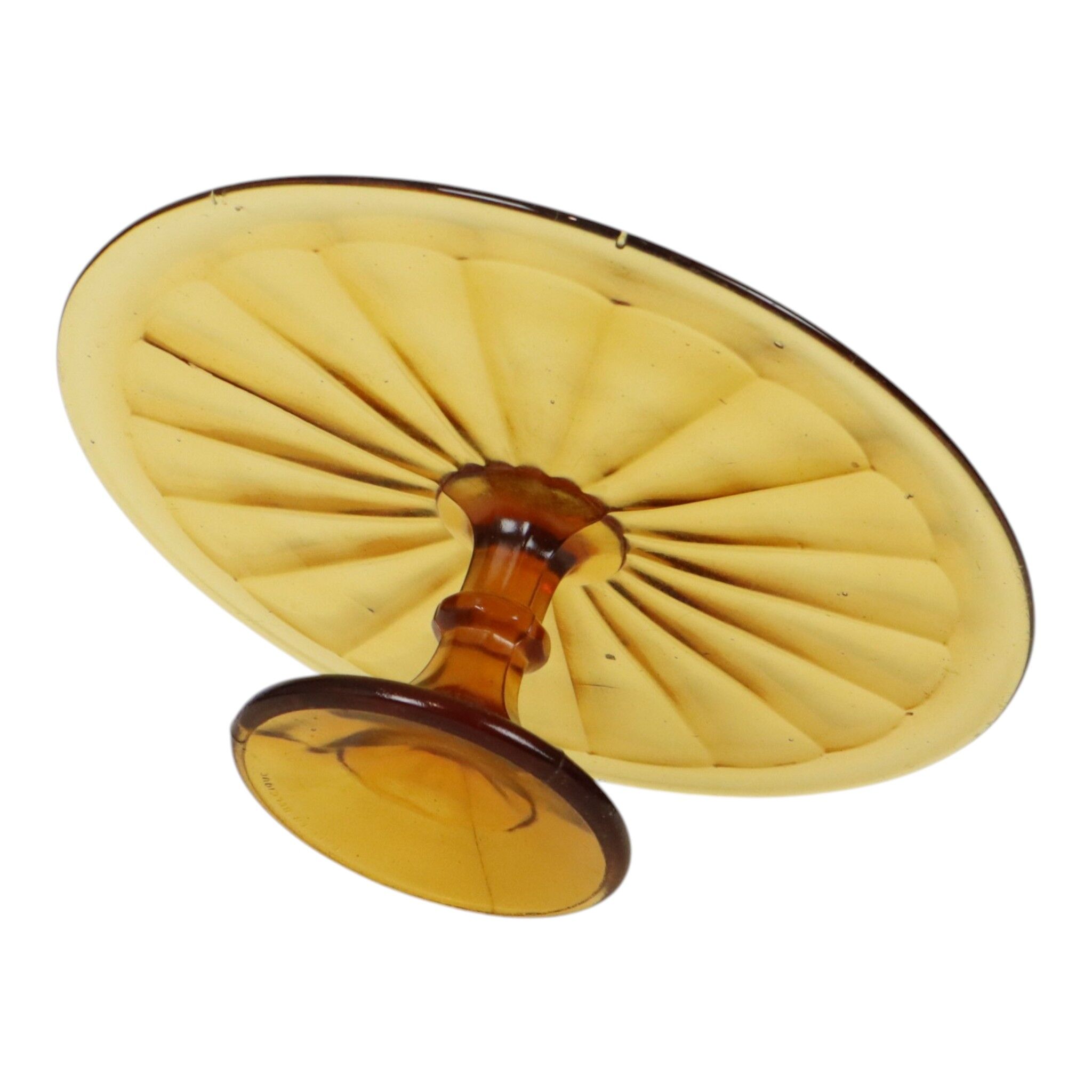 Amber Art Deco Cake Platter / Pastry Dish – Depression Glass