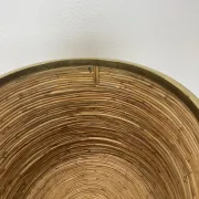 xl 31 cm, rare rattan and brass waste basket in the Crespi-Albini style, Italy 1970