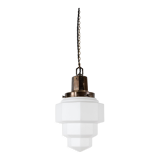 Octagonal art deco skyscraper opaline lamp