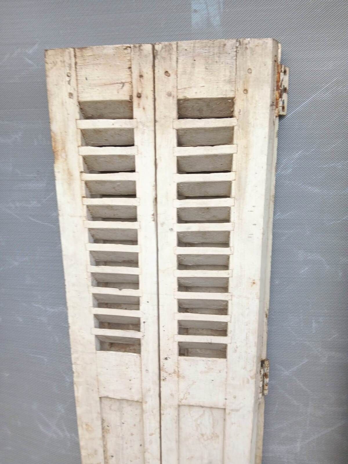 Set of 10 vintage wooden double shutters.