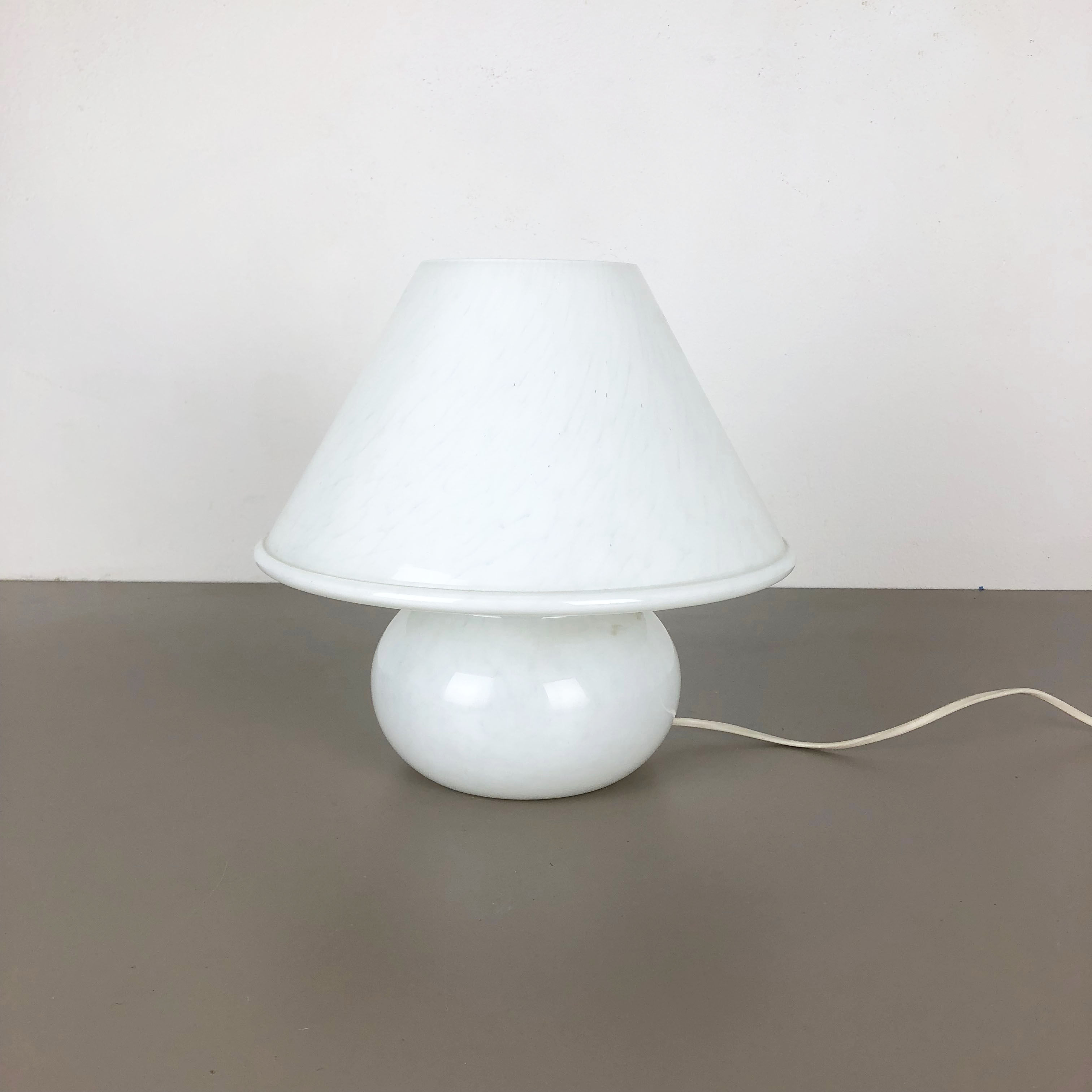 "Mushroom" glass table desktop light made by Glashütte Limburg Germany 1970s No2