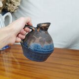 Stoneware Pitcher Joseph Talbot for La Borne, Vintage Enameled Ceramic 1950s