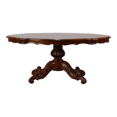 Table basse ovale en cerisier victorien, Angleterre, vers 1850