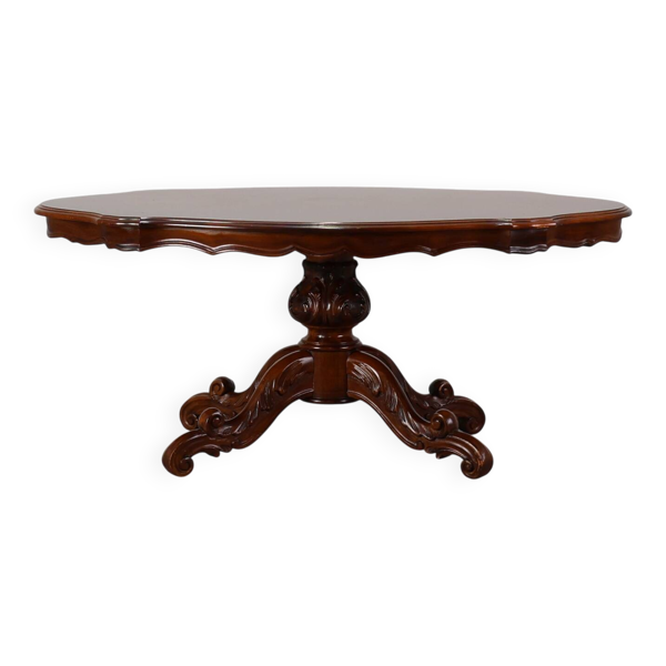 Table basse ovale en cerisier victorien, Angleterre, vers 1850