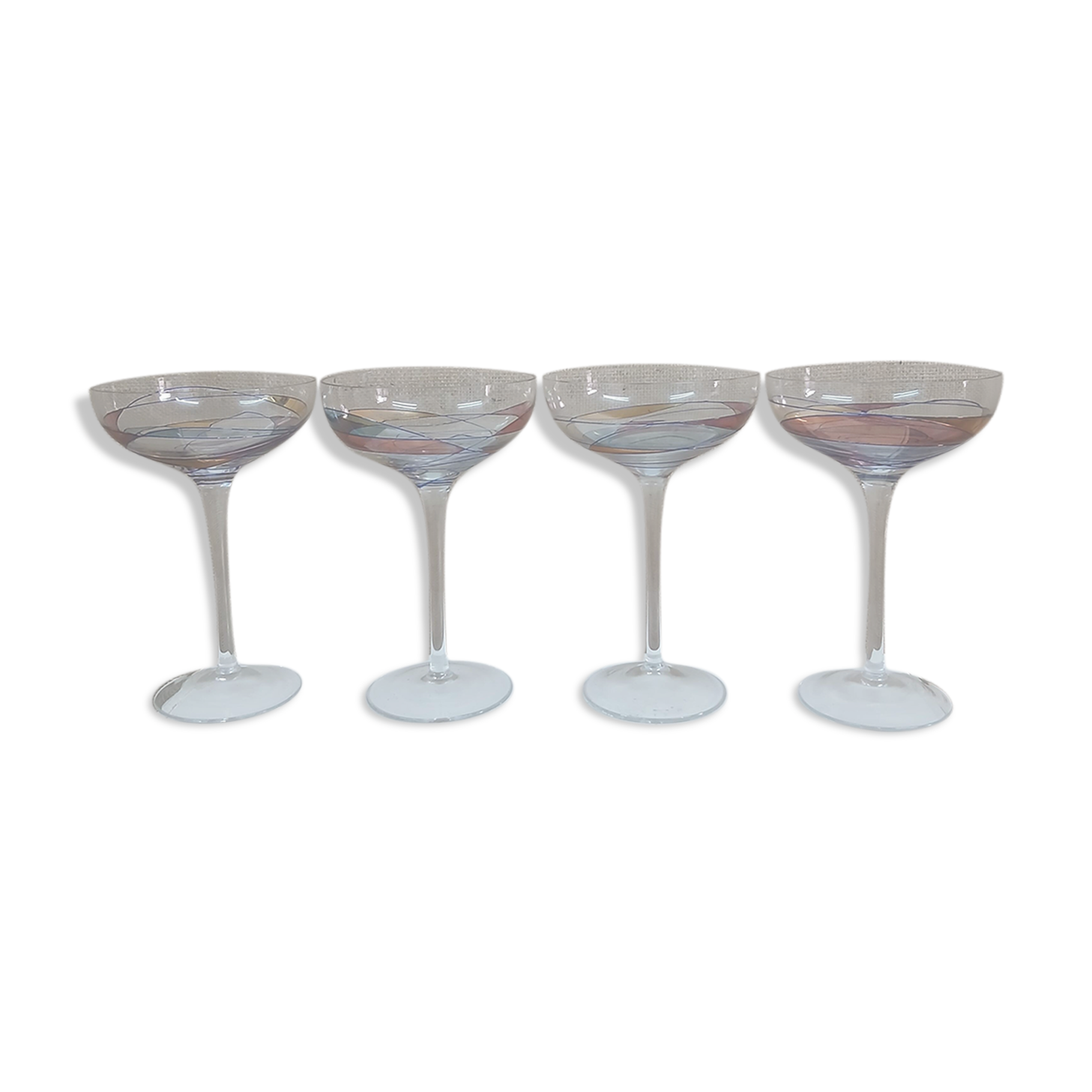 Multi-colored crystal glasses