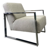 Chrome stainless steel designer armchair