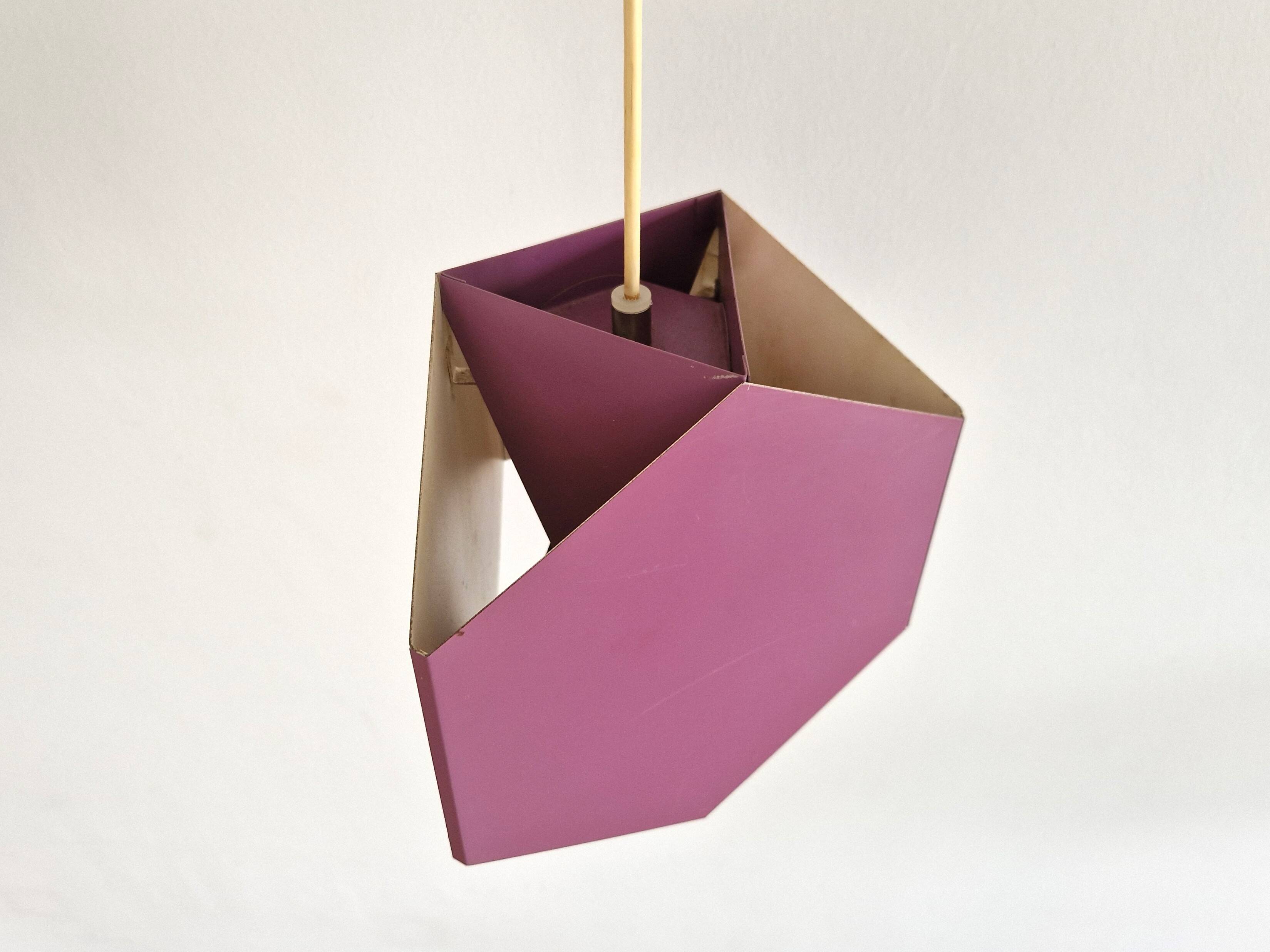 Set of 2 purple Seks-Tre pendant lamps by Ole Panton for Lyfa, Denmark 1960's