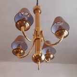 Lustre Art Déco en Bronze estampillé Petitot
