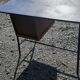 Desk 3 drawers wood and black metal year 50 vintage