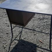 Desk 3 drawers wood and black metal year 50 vintage