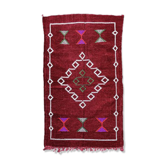 Moroccan carpet ethnic burgundy 95 x 155 cm