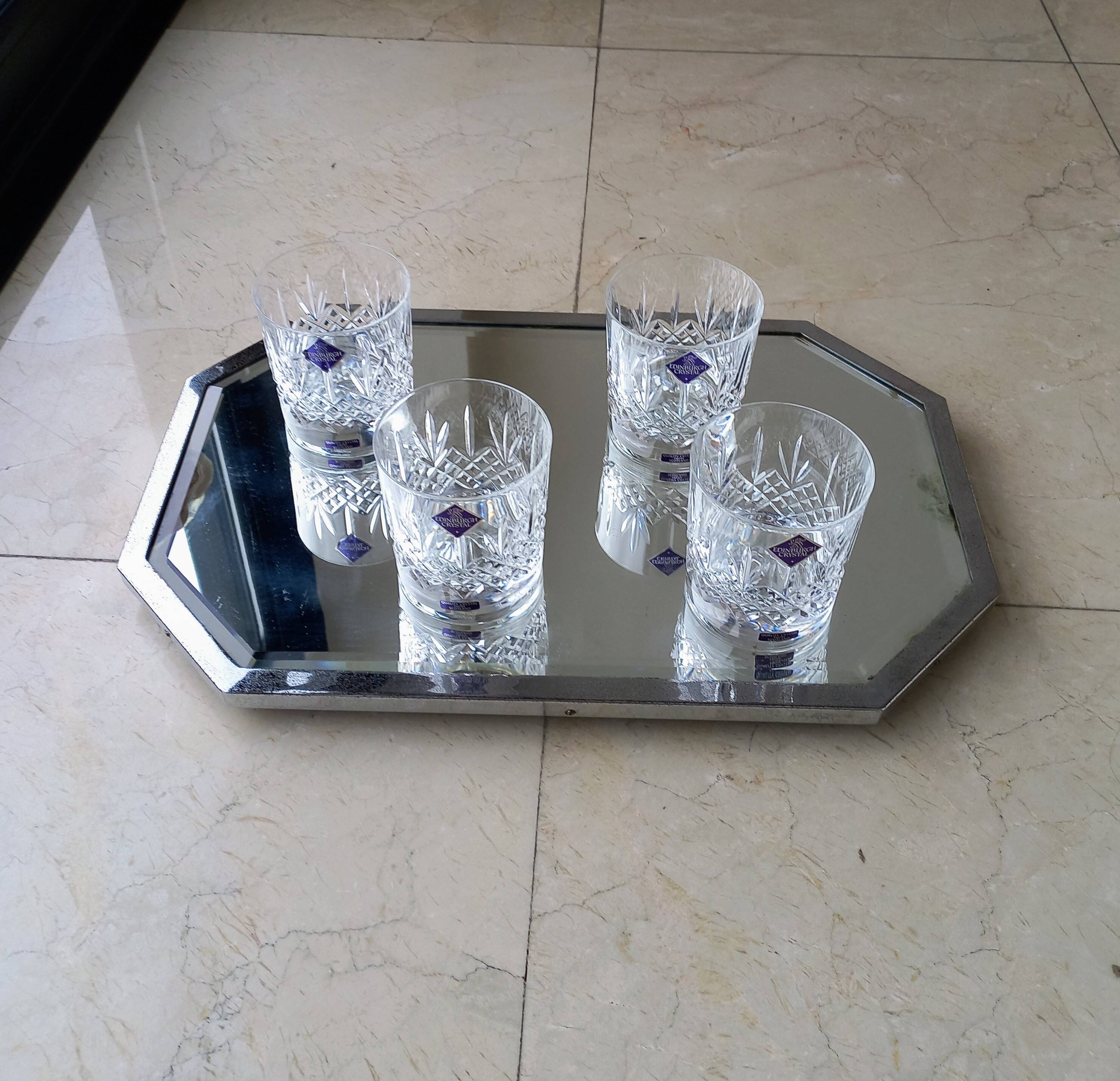 4 Edinburgh Crystal whiskey glasses