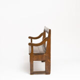 Liturgical bench with fruit wood backrest - French work - nineteenth century.