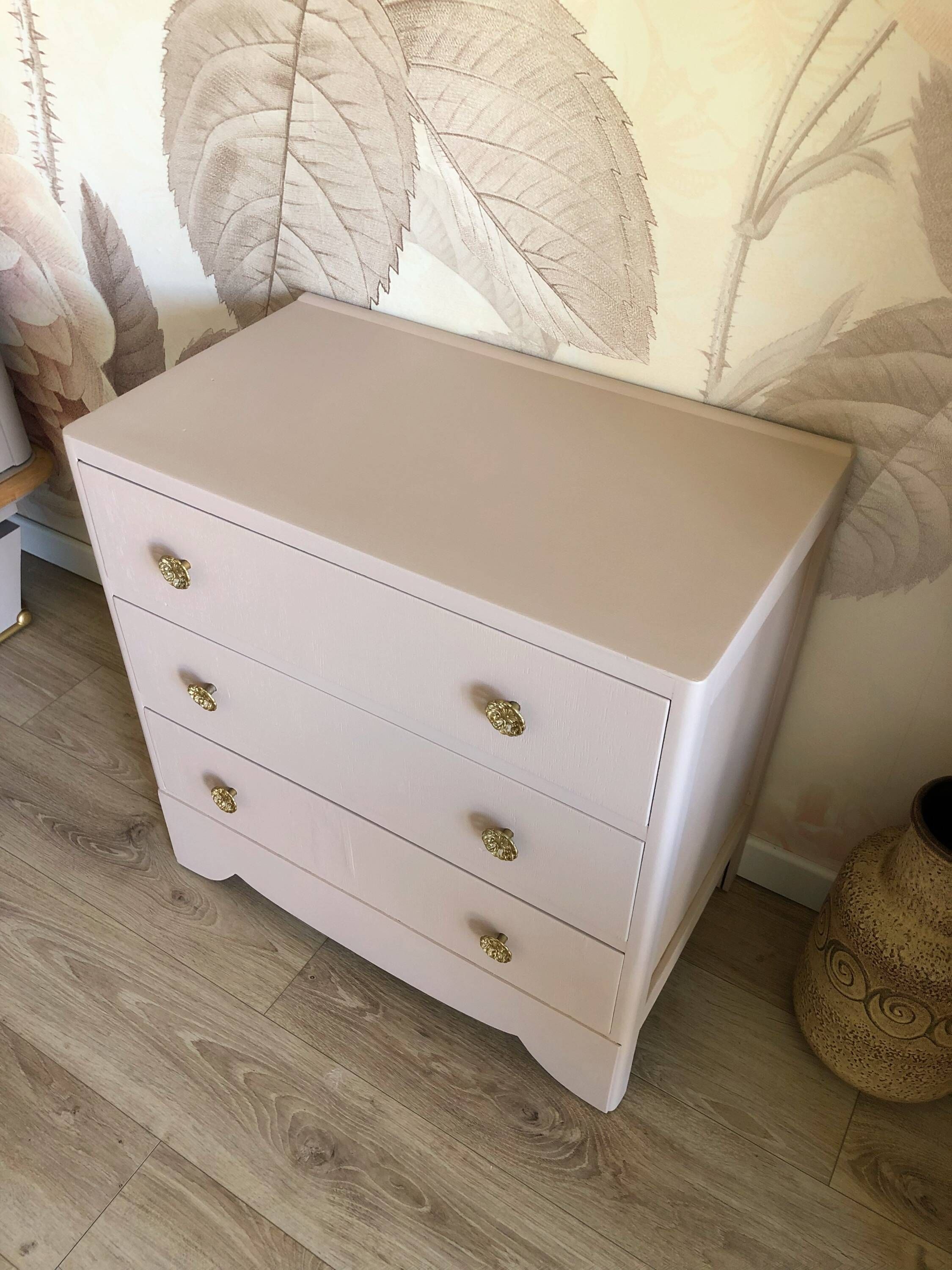 Vintage chest of drawers revisited in old powder pink