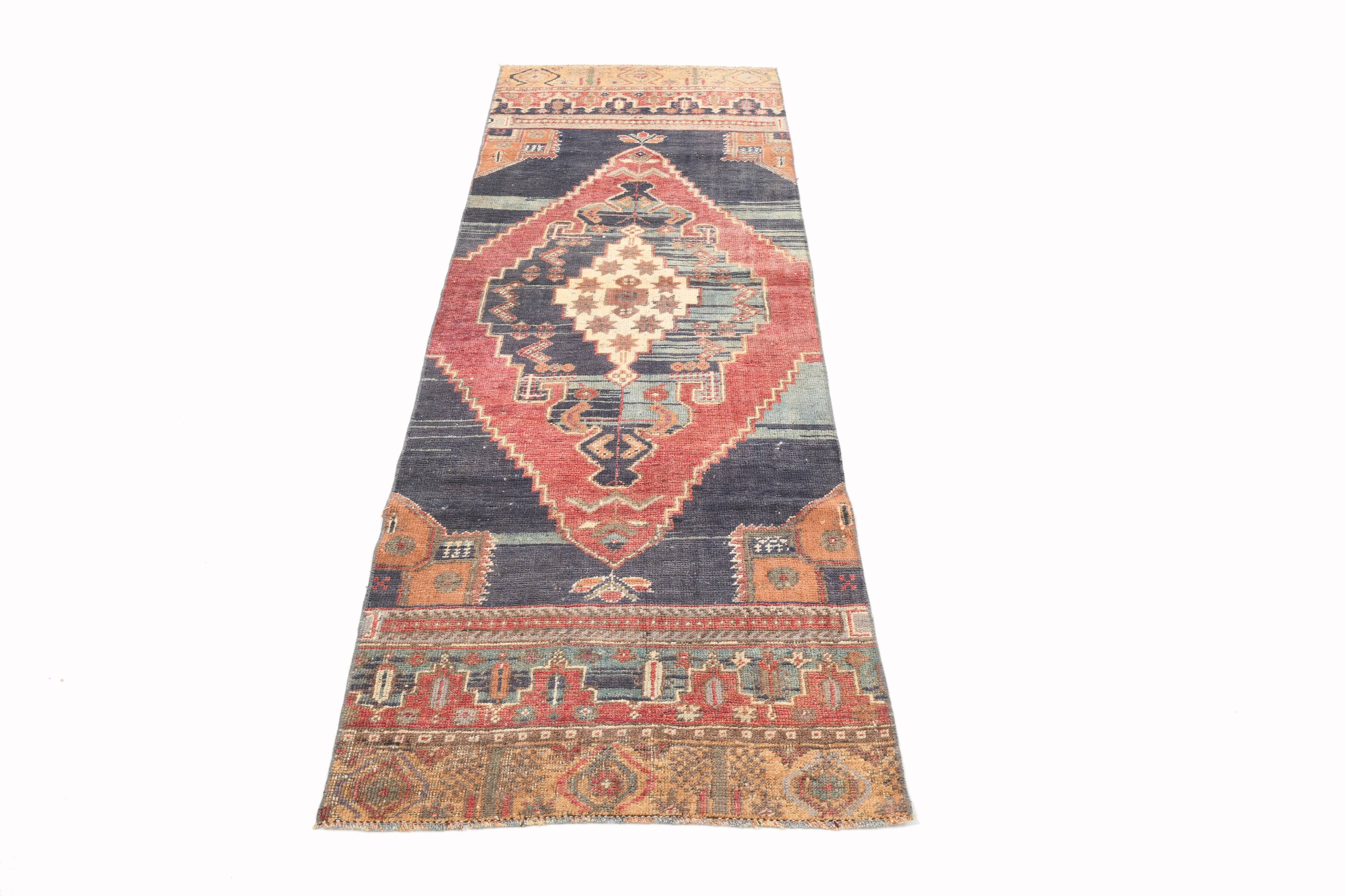 2x7 Small Size Vintage Runner Rug, 69x220Cm