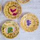 Set of 10 earthenware dessert plates